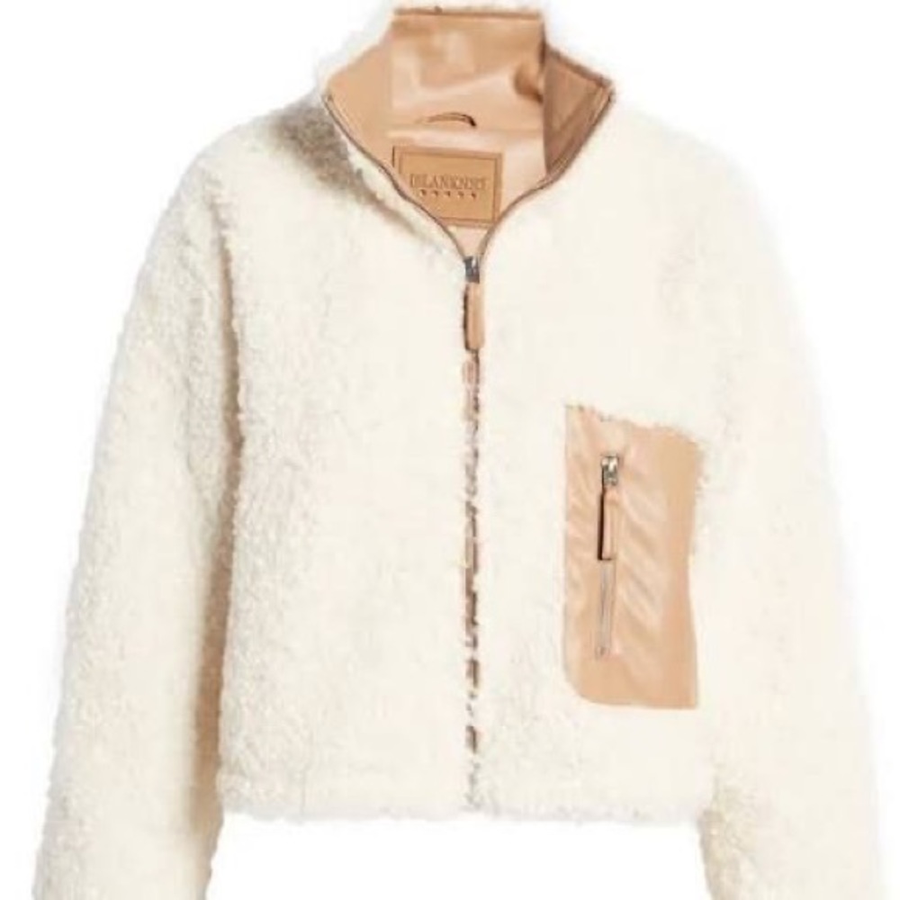 BlankNYC Faux Shearling Leather Cropped Jacket Size Small